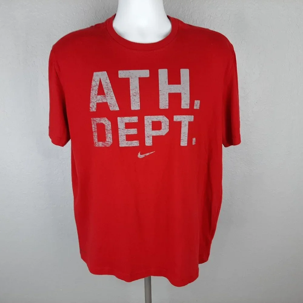 Nike Athletic Department Dri-fit T-shirt Men's Size Large Red